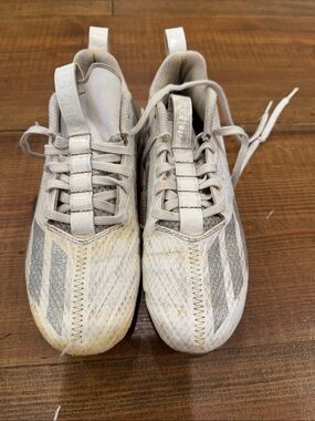 adidas Kids White Silver Athletic Shoes